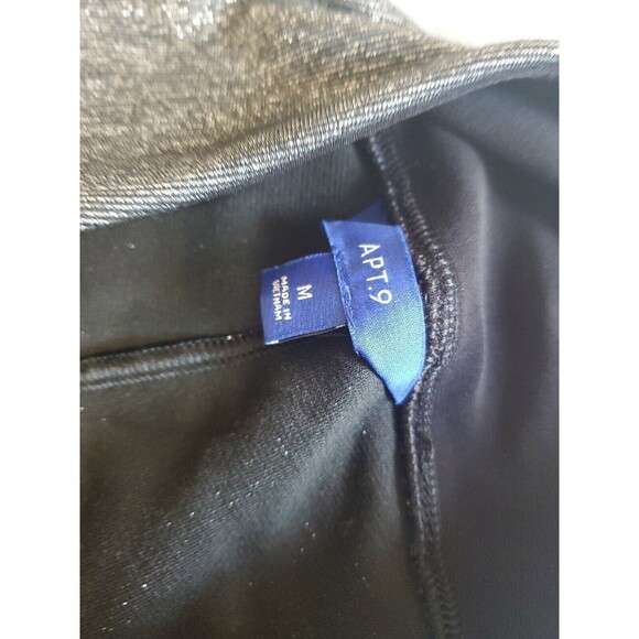 Womens Dessy Leggings Sz M Metallic Silver Pull On Mid Rise Apt 9 - Picture 9 of 9